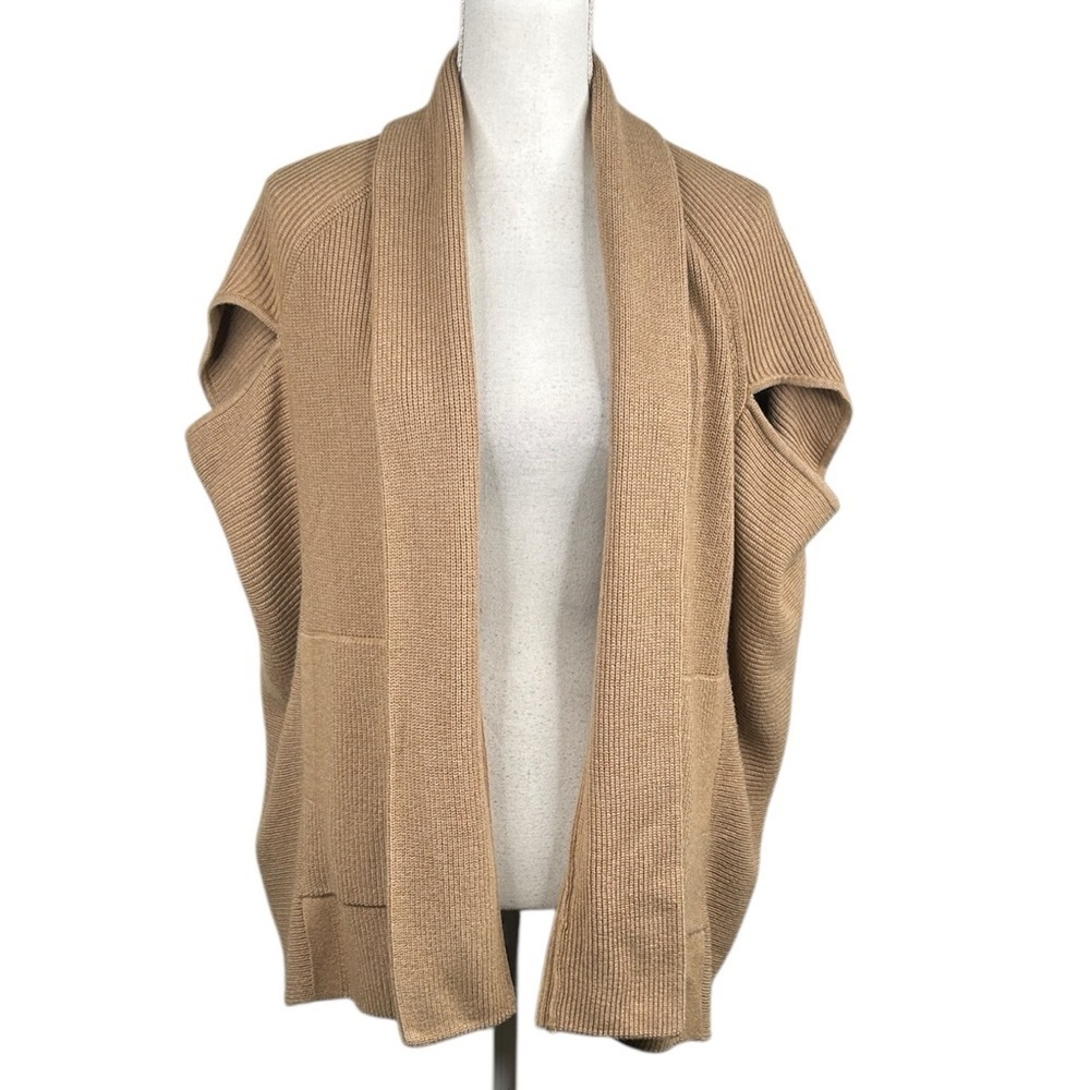 Banana Republic Tan Knit Oversized Wool Blend Coastal Open Cardigan Sweater XS/S